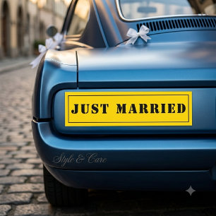 Autocollant de célébration de voiture juste marié