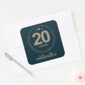 Autocollant de célébration vintage de 20 ans (Enveloppe)