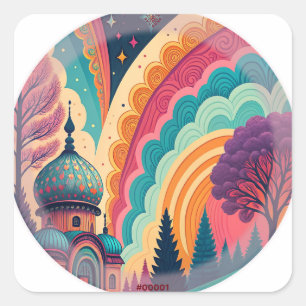 Autocollant de cercle de mosquée de fantaisie vibr