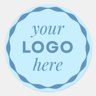 Autocollant de cercle festonné de logo d'entrepris