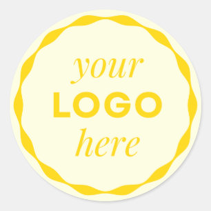 Autocollant de cercle festonné de logo minimaliste