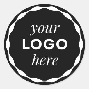 Autocollant de cercle festonné de logo minimaliste