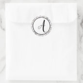 Autocollant de cercle - Initiale de neige d'hiver (Sac)