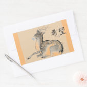 Autocollant de CERF JAPONAIS AVEC MASQUE DE PROTEC (Enveloppe)