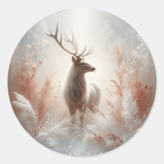 Autocollant de cerf majestueux d'hiver