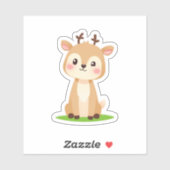 Autocollant de cerf mignon Kawaii (Feuille)