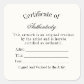 Autocollant de Certificat d'Authenticité de Luxe | (Devant)