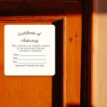 Autocollant de Certificat d'Authenticité de Luxe |