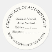 Autocollant de Certificat d'Authenticité Luxe | Iv (Devant)