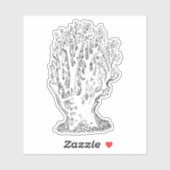 Autocollant de champignon Clavaire Jaune (Feuille)