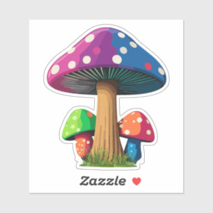Autocollant de champignon magique coloré