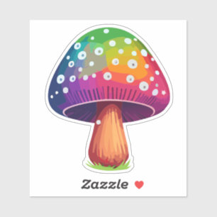 Autocollant de champignon magique coloré