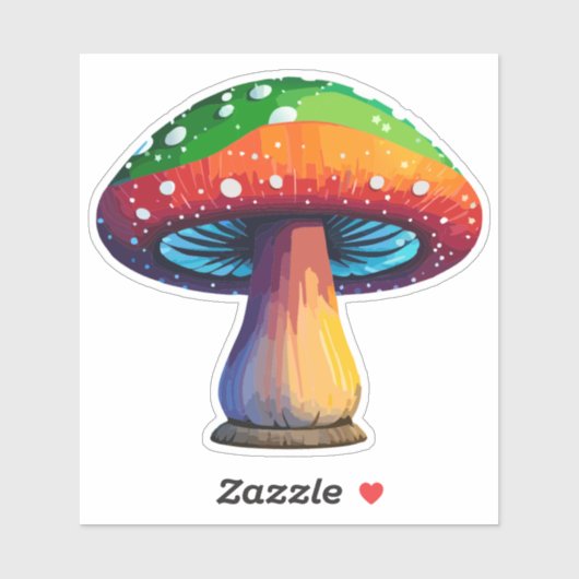 Autocollant de champignon magique coloré (Feuille)