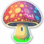 Autocollant de champignon magique coloré (Devant)