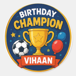 Autocollant de champion d'anniversaire personnalis