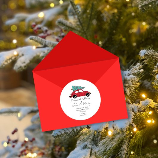 Autocollant de changement d'adresse de Noël | Voit