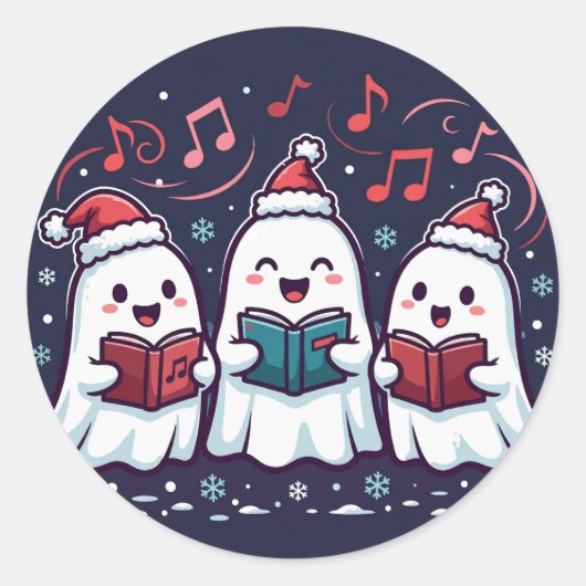 Autocollant de chanteurs de Noël fantômes (Devant)