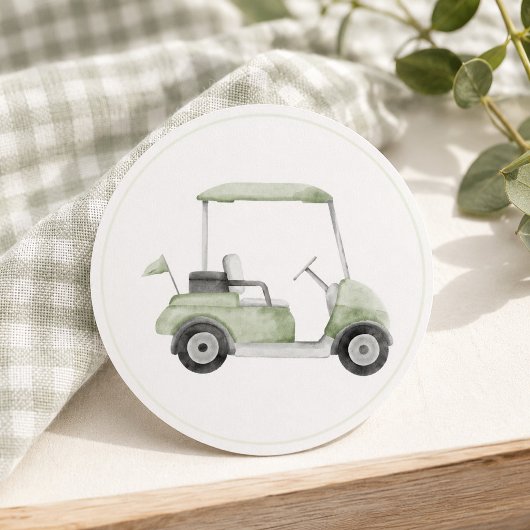 Autocollant de chariot de golf vert sauge
