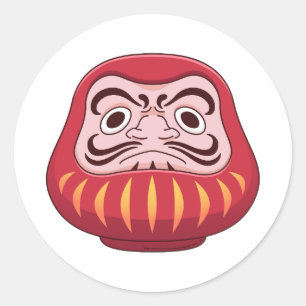 Autocollant de charme porte-bonheur Daruma japonai