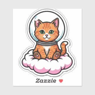 Autocollant de chat astronaute Kawaii mignon - Spa