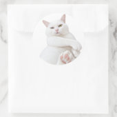 Autocollant de chat blanc drôle – Joli chat grinch (Sac)