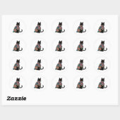 Autocollant de chat botanique aux tons de joailler (Feuille)