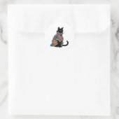 Autocollant de chat botanique aux tons de joailler (Sac)