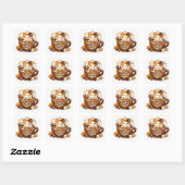 autocollant de chat café mignon (Feuille)