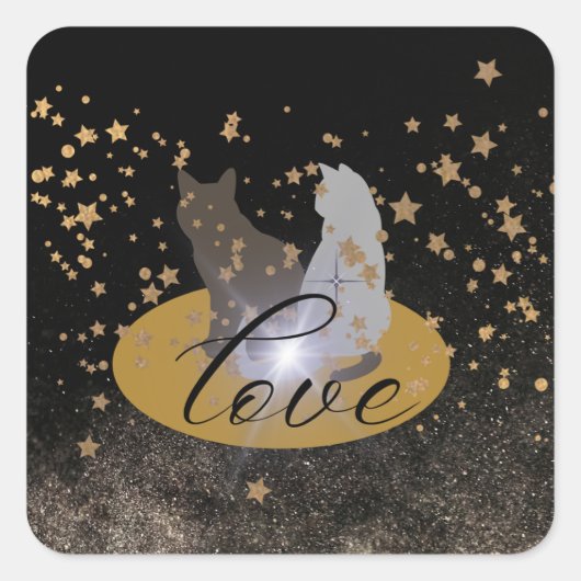 Autocollant de chat d'amour (Devant)