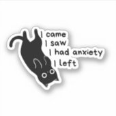 Autocollant de chat d'anxiété drôle – Introverti (Devant)