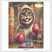 Autocollant de chat de boxe drôle – Art de chaton  (Feuille)