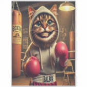 Autocollant de chat de boxe drôle – Art de chaton  (Devant)