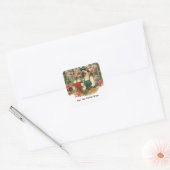 autocollant de chat de Noël, autocollant de fleuri (Enveloppe)