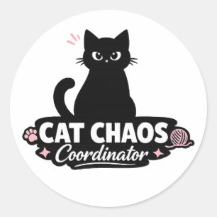 Autocollant de chat drôle / Coordinateur de chaos 