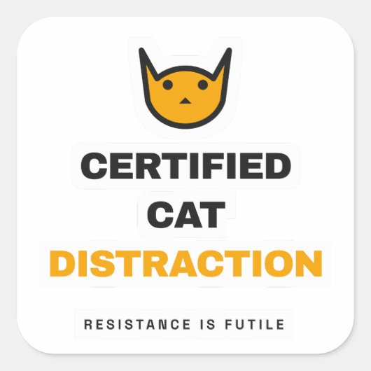 Autocollant de chat drôle de distraction certifiée (Devant)