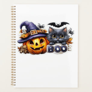 Autocollant de chat drôle d'Halloween Chapeau de s