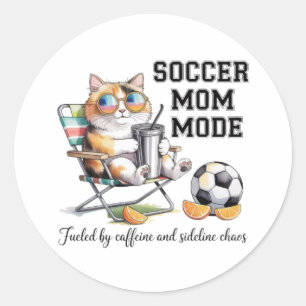 Autocollant de chat en mode Maman de foot - Chaos 