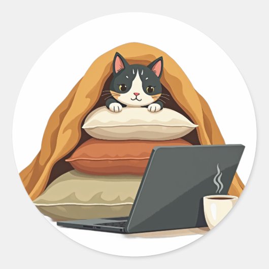 Autocollant de chat en mode survie introverti - Dé (Devant)