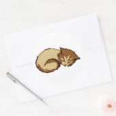 Autocollant de chat en pixels mignon endormi (Enveloppe)
