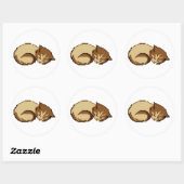 Autocollant de chat en pixels mignon endormi (Feuille)