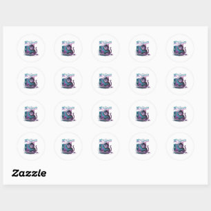 Autocollant de chat hacker Rétro vibrant 90