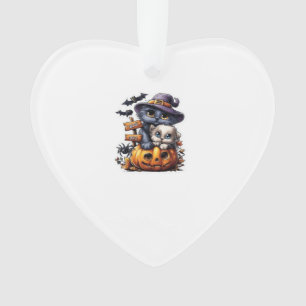 Autocollant de chat Halloween mignon � Chapeau de 