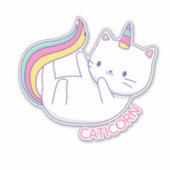 Autocollant de chat licorne mignon Caticorn (Devant)