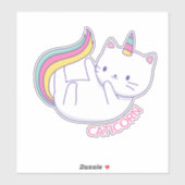 Autocollant de chat licorne mignon Caticorn (Feuille)