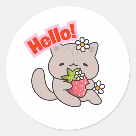 Autocollant de chat mignon (Devant)