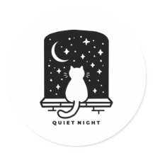 Autocollant de chat mignon Design minimaliste Kawa