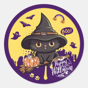 Autocollant de chat mignon d'Halloween