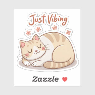 Autocollant de chat mignon en forme de pain Just