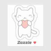 Autocollant de chat mignon et cosy (Feuille)