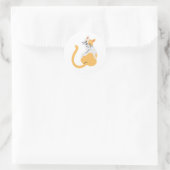 Autocollant de chat mignon orange et blanc  (Sac)